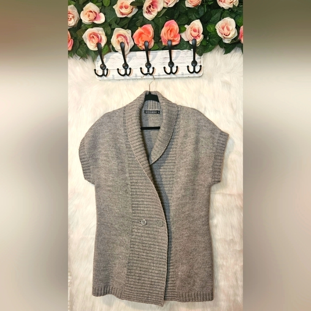 Nicole Miller Original Button Up Sweater Vest Tunic